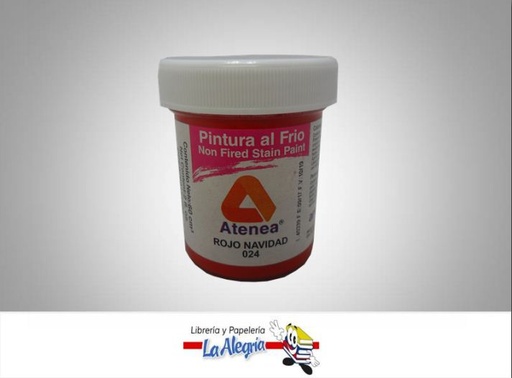 [7592812002806] PINTURA AL FRIO 60CC ROJO NAVIDAD MARCA ATENEA   