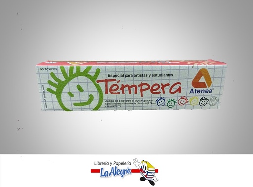 [7592812005524] TEMPERA21GR 6 COLORES C/U MARCA ATENEA   