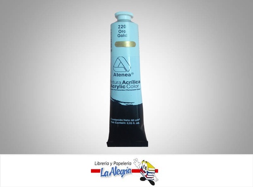 [7592812012034] PINTURA ACRILICA 60CC - 220 - ORO MARCA ATENEA