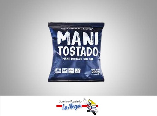 [7592910001220] MANI TOSTADO SIN SAL 200G MARCA LA ALHAMBRA   