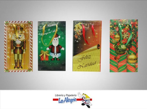 [7592936159462] BOLSA DE REGALO 25.5X14 D/NAVIDAD MARCA KUCHIS   
