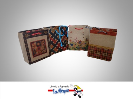 [7592936160321] BOLSA REGALO KRAFT BK32 11 X 14CM ESTAMPADO MARCA CROMO DISEÑOS
