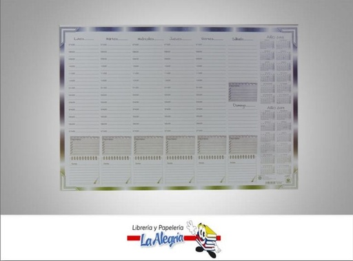 [7592936502800] PLANIFICADOR SEMANAL 45,5X32CM 25H MARCA KUCHIS   
