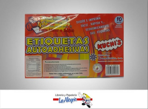 [7592936550139] ETIQUETA ADHESIVA 10H 1/2 CARTA MARCA KUCHIS   