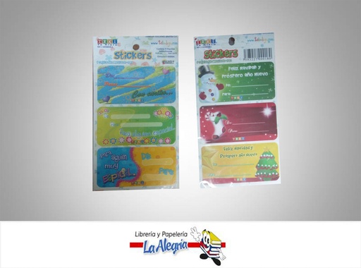 [7593227000180] TARJETA DE REGALO ADHESIVA 7X3.5CM 6UND MARCA S/M   
