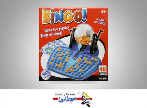 [7593970020459] BINGO EN ESTUCHE 48 CARTONES 90 NUMEROS MARCA S/M   