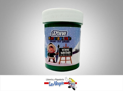 [7594002002290] PINTURA AL FRIO 60CC VERDE NAVIDAD MARCA LA NIEVE   