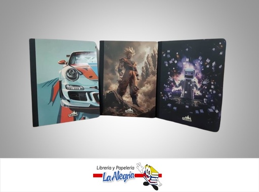 [7595084002956] LIBRETA COSIDA 8377 100 HOJAS 1 LINEA CON STICKERS ESTAMPADO MARCA PARAMO