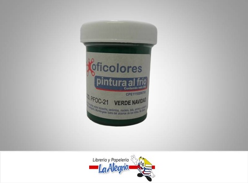 [7595666000158] PINTURA AL FRIO 65GR VERDE NAVIDAD MARCA OFICOLORES   