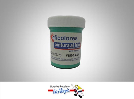[7595666000196] PINTURA AL FRIO 65GR VERDE AGUA MARCA OFICOLORES   