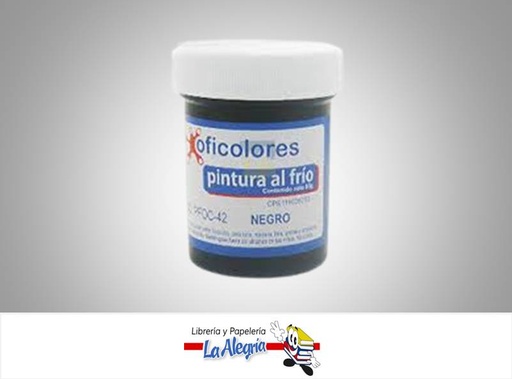 [7595666000264] PINTURA AL FRIO 65GR NEGRO OFICOLORES MARCA OFICOLORES   
