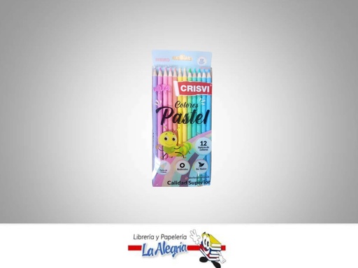 [7598874005748] LAPICES DE COLORES 0127R12P PASTEL 12 COLORES MARCA CRISVI