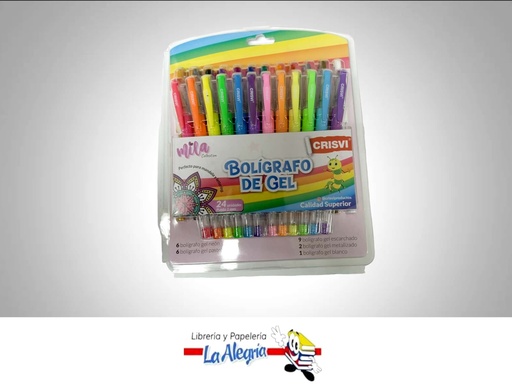 [7598874007209] BOLIGRAFO GEL 1MM CAJA DE 24 UND MARCA CRISVI