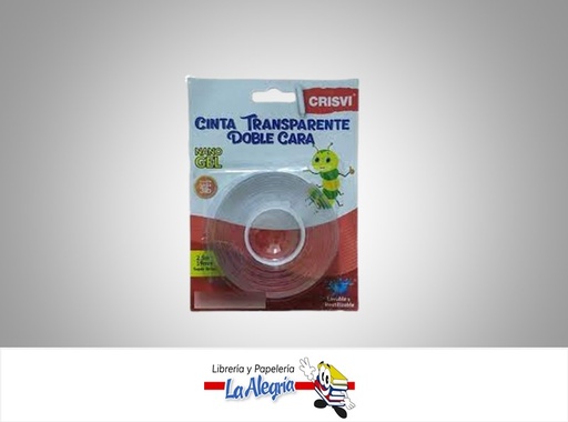 [7598874007797] CINTA TRANSPARENTE DOBLE FAZ 19MM X 2.5M MARCA CRISVI