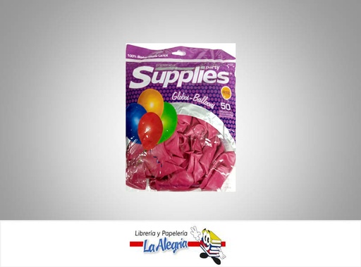 [766782348012] GLOBO R12 ESTANDAR FUCSIA 50 UND MARCA SUPPLIES   