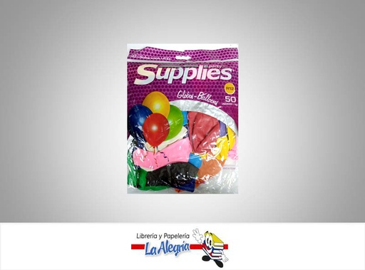 [766782348180] GLOBO R12 ESTANDAR MULTICOLOR50 UND MARCA SUPPLIES   