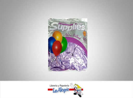 [766882347304] GLOBO R12 METALIZADO LILA 50 UND MARCA SUPPLIES   