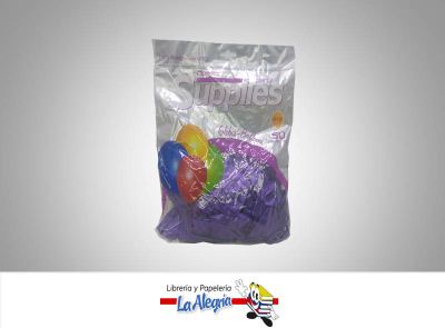[766882347472] GLOBO R12 METALIZADO MORADO 50UND MARCA SUPPLIES   