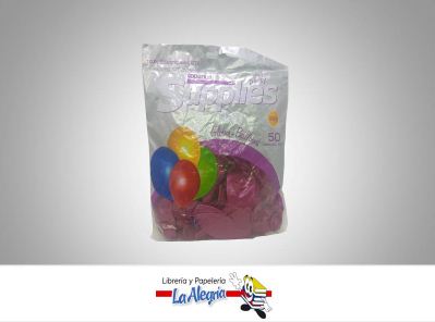 [766882347786] GLOBO R12 METALIZADO FUCSIA 50UND MARCA SUPPLIES   