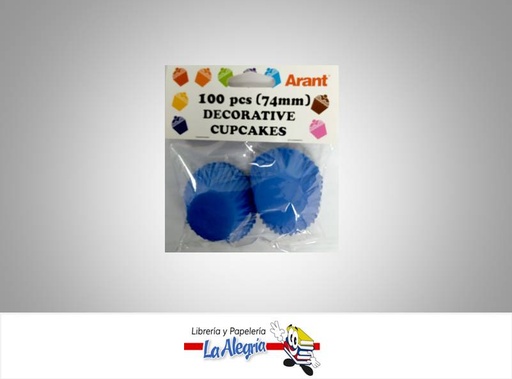 [7687435480862] CAPACILLO C/DISENO 74MM 100 PZ AZUL MARCA ARANT   