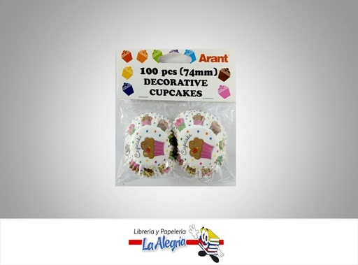 [7687435480909] CAPACILLO CON DISEÑO 74MM 100 PZ BLANCO/CU MARCA ARANT