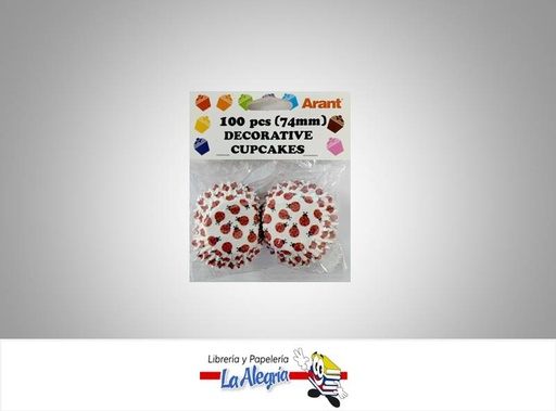[7687435480916] CAPACILLO CON DISEÑO 74MM 100 PZ BLANCO/MA MARCA ARANT