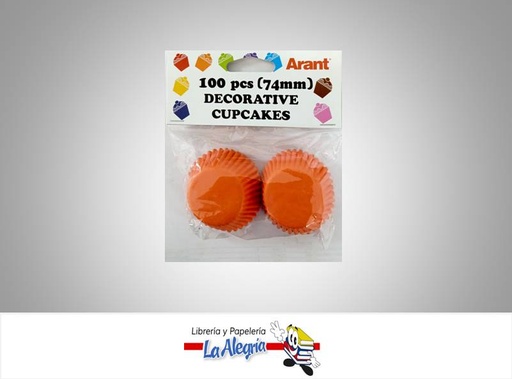 [7687435480930] CAPACILLO CON DISEÑO 74MM 100 PZ NARANJA MARCA ARANT