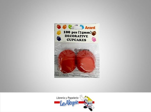 [7687435480992] CAPACILLO C/DISENO 74MM 100 PZ ROJO MARCA ARANT   