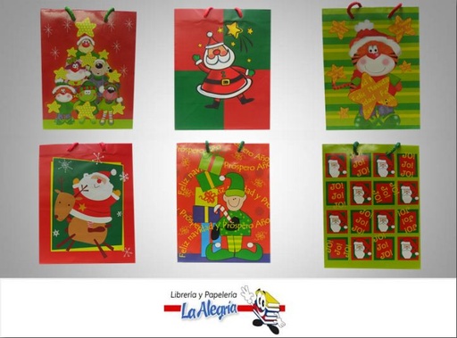 [7702101003067] BOLSA DE REGALO 23X18CM D/NAVIDAD MARCA NICO   