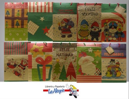 [7702101020132] BOLSA DE REGALO 32X22 D/NAVIDAD MARCA NICO   