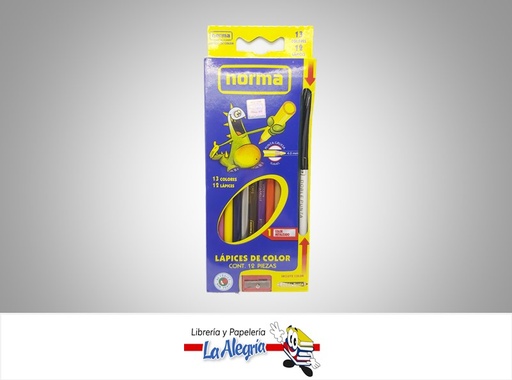 [7702111261129] LAPICES DE COLORES 12 COL C/SACA NORMA MARCA NORMA   
