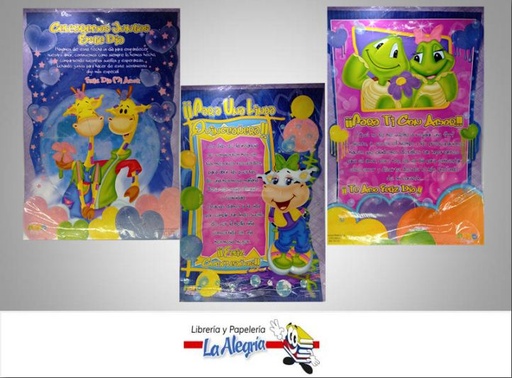 [7707277030411] TARJETAS DE REGALO C/SOBRE 3 MOT 49X34CM MARCA VALENCO   
