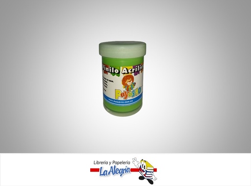 [7707321281165] PINTURA ACRILICO VINILO 80 GR VERDE CLAR MARCA PAYASITO   