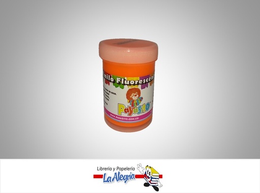 [7707321281226] PINTURA ACRILICO VINILO FLUORESCENTE 80 GR NARANJ MARCA PAYASITO   