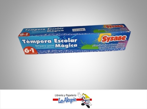 [7591213022123] TEMPERA ESCOLAR MAGICA TEM2261 7 COLORES MARCA SYSABE