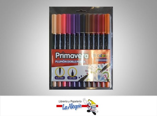 [7707406357396] MARCADOR DOBLE PUNTA 0.7MM/4.5 MM 24 UND MARCA PRIMAVERA   