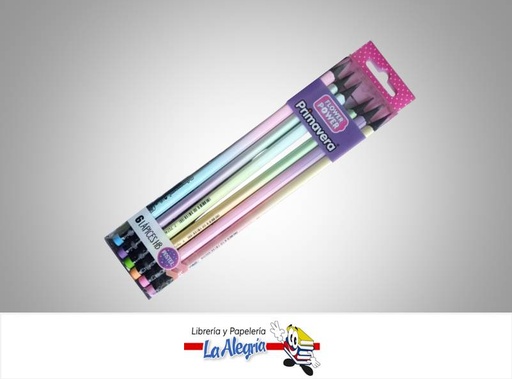[7707406358171] LAPIZ PRIMAVERA FLOWER POWER PASTEL CAJA 6 UND MARCA PRIMAVERA