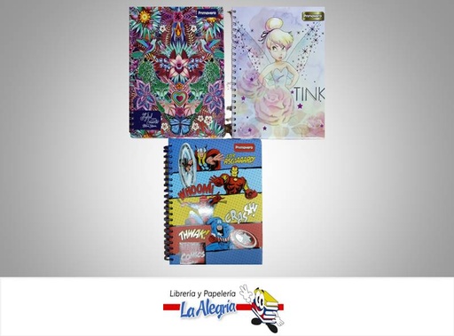 [7707463690108] LIBRETA ESPIRAL 6 MATERIAS 144 HOJAS DISNEY/MARVEL  MARCA PRIMAVERA