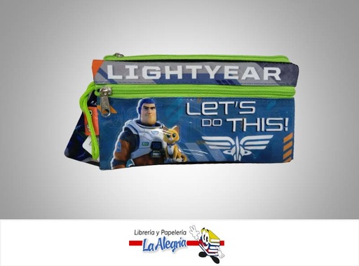 [7707463690122] CARTUCHERA 3 BOLSILLO LIGHTYEAR MARCA PRIMAVERA   