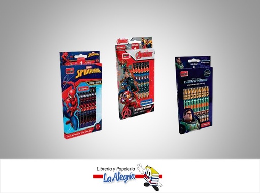 [7707463692553] LAPICES DE COLORES TRIANGULAR MARVEL12UN MARCA PRIMAVERA   
