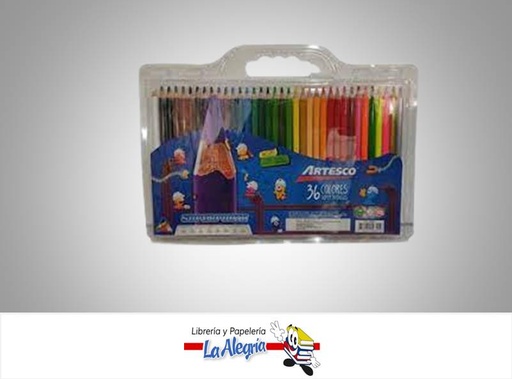 [7750082008410] LAPICES DE COLORES TRIANGULAR 36 COLORES MARCA ARTESCO   