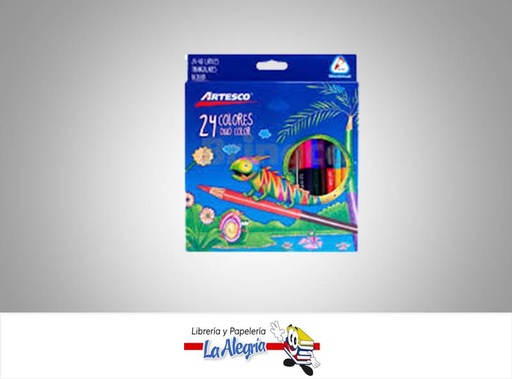 [7750082059689] LAPICES DE COLORES TRIANGU BICOLOR 24COL MARCA ARTESCO   
