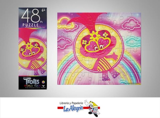 [778988328484] ROMPECABEZA RECTANGULAR TROLLS POPY 48 PZA MARCA CARDINAL