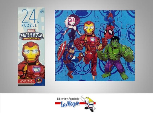 [778988328514] ROMPECABEZA RECTANGULAR SUPER HERO 24 PZA MARCA CARDINAL