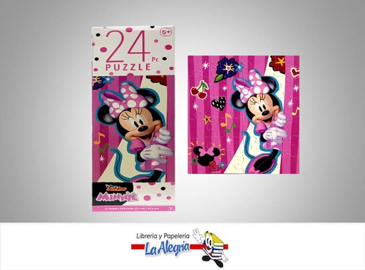 [778988337509] ROMPECABEZA RECTANGULAR MINNIE MOUSE 24 PZA MARCA CARDINAL
