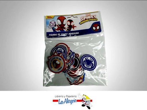 [7850717100356] FIGURA DE FOAMI ADHESIVA SPIDEY 19 PZ MARCA ROSY   