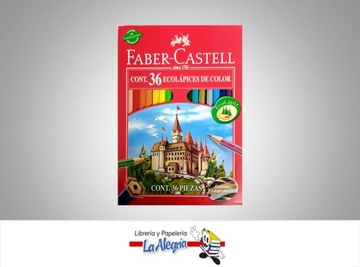 [7891360545590] LAPICES DE COLORES 36 COLOR C/SACAPUNTA MARCA FABER CASTELL   