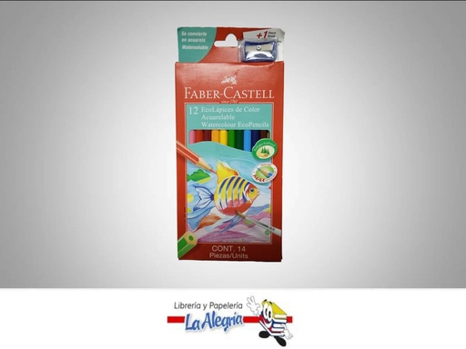 [7891360638582] LAPICES DE COLORES ACUARELABLES 12 COLORES MARCA FABER CASTELL