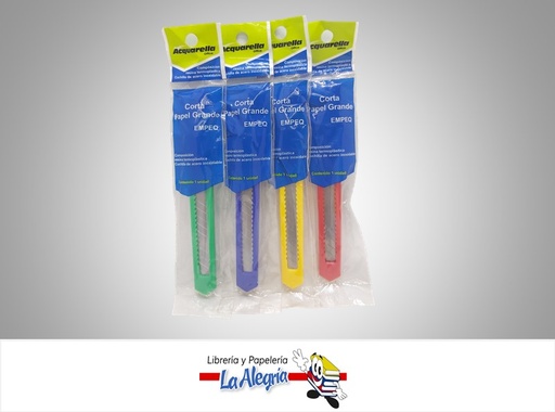 [7939540524550] CUCHILLA RETRACTIL PLASTICA 9MM MF1135 MARCA AQUARELLA   
