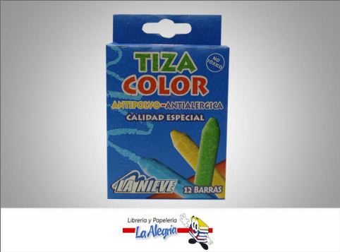 [824772000026] TIZA DE COLOR 12 UND MARCA LA NIEVE   